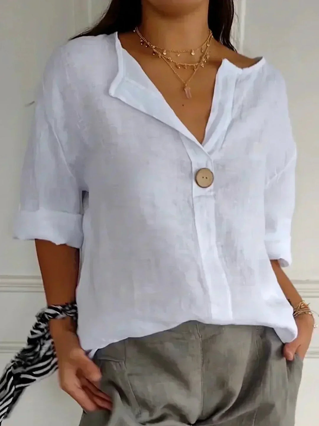 Mirella | Relaxed V-Neck Blouse